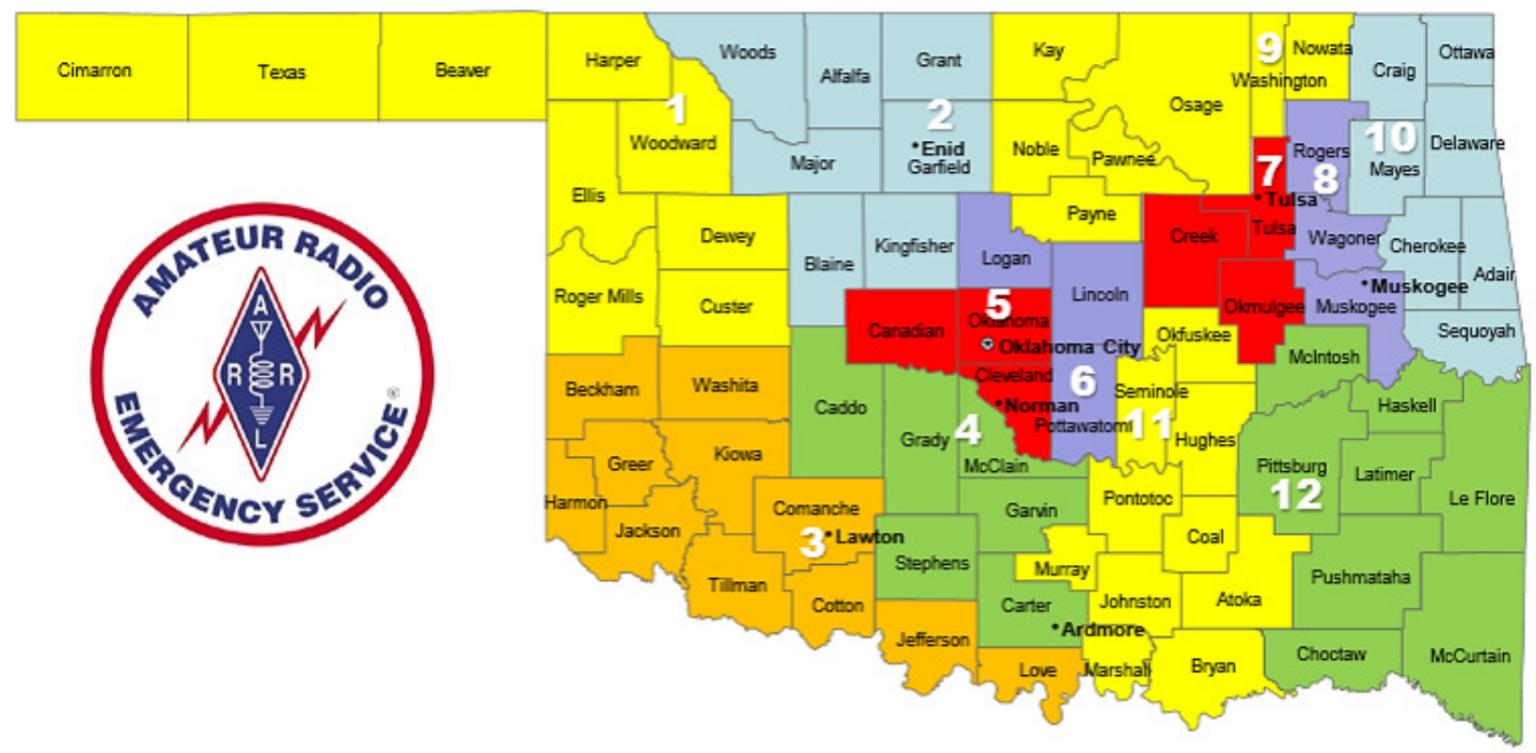 Regions by District/County ARES Oklahoma